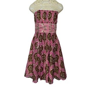 Plenty by Tracy Reese Strapless‎ Dress Womens 6 Silk Blend Garden Party
